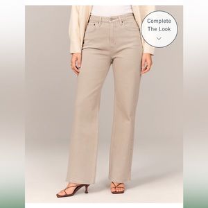 Abercrombie high rise 90s relaxed jeans in oat NEW WITH TAGS